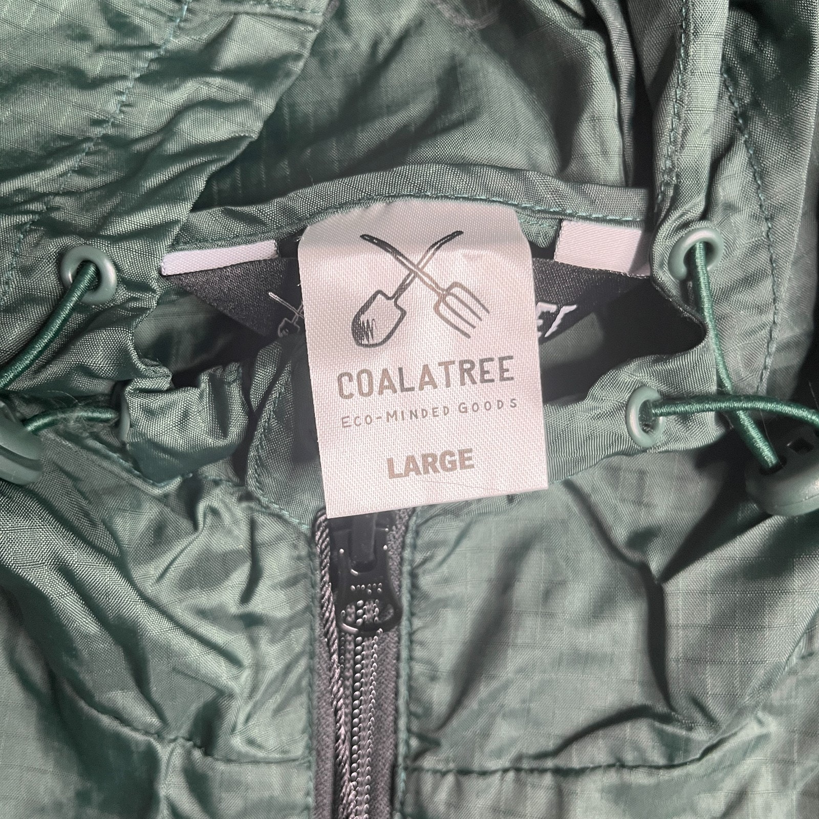 Coalatree Men's Whistler Windbreaker Nylon Jacket Dark Green Size Large Nwt — image 3 of 7